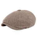 Men beret vintage Herringbone Gatsby Tweed hat Newsboy Beret Hat spring Flat Peaked Beret Hats.