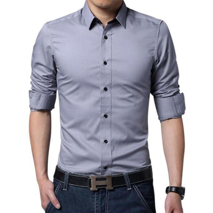 Solid Color Cotton Formal Shirt - Shirt - Shirt