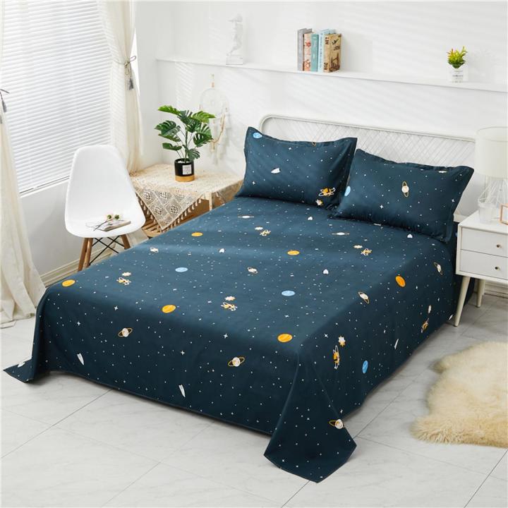 (sheet+pillowcase)3pcs set Bed Sheet with pillowcase Double/King Size Bed Sheet Solid Color Flat Sheet Sets