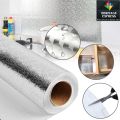 60CMx300 CM Adhesive Vinyl Silver Oil proof Aluminium Foil Stickers For Kitchens Size:. 