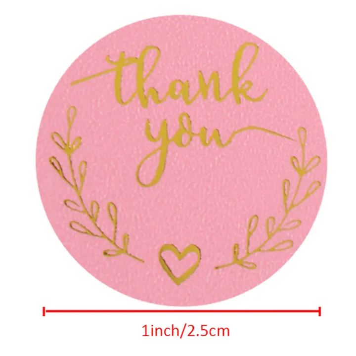 Thank%20You%20Stickers%20Gold%20Foil%20Seal%20Labels%20500pcs%201%20inch%20Pink%20Favors%20Stickers%20-%20Image%203