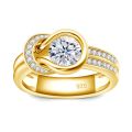With Certificate Bow Knot Moissanite Ring For Women Wedding Band 7mm 1.2ct Engagement Jewelry Luxury Brand Bride Gift Trending. 