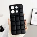 3 in 1 Itel S23 Square grid phone case For itel S 23 S2 3 Camera Protection Phone Case andCeramic frosted soft film and Lens protective film. 