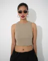 Beige Color Tank Tops. 