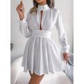 Women Desses Summer 2023 Hollowed Waist Swing Dress Women Solid Color Long Sleeve Bodycon Dress Casual Vacation Beach Dress. 
