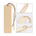 50 PCS Wood Blank Bookmarks with Holes and Ropes DIY Craft Projects. 