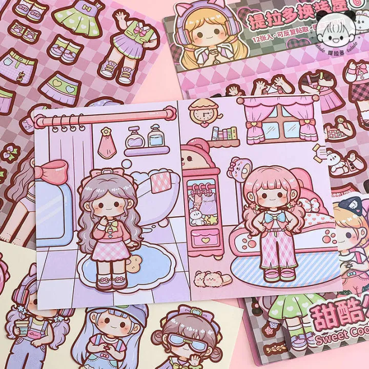Tirado%20Duo%20Sauce%20Dressing%20House%20Sweet%20Cool%20Princess%20Wears%20Cute%20Girl%20Children%20Handheld%20Account%20Stickers%20-%20Image%203