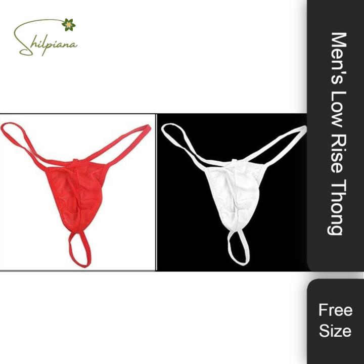 4 Pieces Men’s Low Rise Briefs Underwear Panties T-shaped Back pants Micro Thongs Underpants Lingerie Stylish & Fashionable Seductive T-Back Panties For Mans From Shilpiana By(Red, Black, White, Purple, Pink, Printed - Free Size)