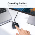 UGREEN USB 3.0 Sharing Switch 2 in 2 out, 2 Computers 4*USB C Port 5Gpbs Peripheral Switcher Adapter Box Selector for PC, Printer, Scanner, Mouse, Keyboard.