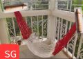 Hand Made Dulna Adult Rope bed Hanging Dulna Use For All People Large Swing Rope bed Rattan Dulna with (  2  wooden sticks). 