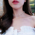 Trendy Fashionable Pearl Choker Necklace for Girls Simple Stylish- Rhinestone Charm Chain Necklaces for Women Party Accessory New Collection.