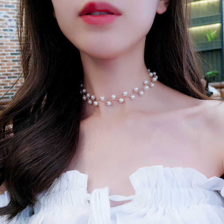 Trendy%20Fashionable%20Pearl%20Choker%20Necklace%20for%20Girls%20Simple%20Stylish-%20Rhinestone%20Charm%20Chain%20Necklaces%20for%20Women%20Party%20Accessory%20New%20Collection%20-%20Image%208