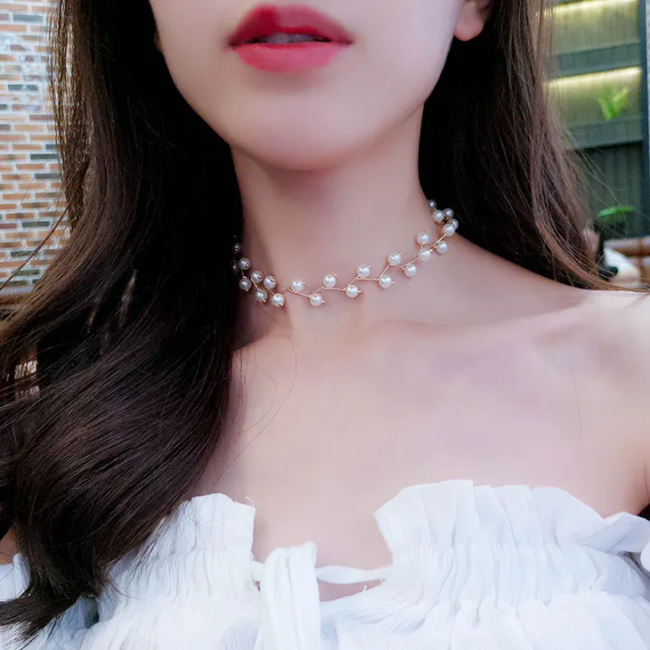Trendy%20Fashionable%20Pearl%20Choker%20Necklace%20for%20Girls%20Simple%20Stylish-%20Rhinestone%20Charm%20Chain%20Necklaces%20for%20Women%20Party%20Accessory%20New%20Collection%20-%20Image%208