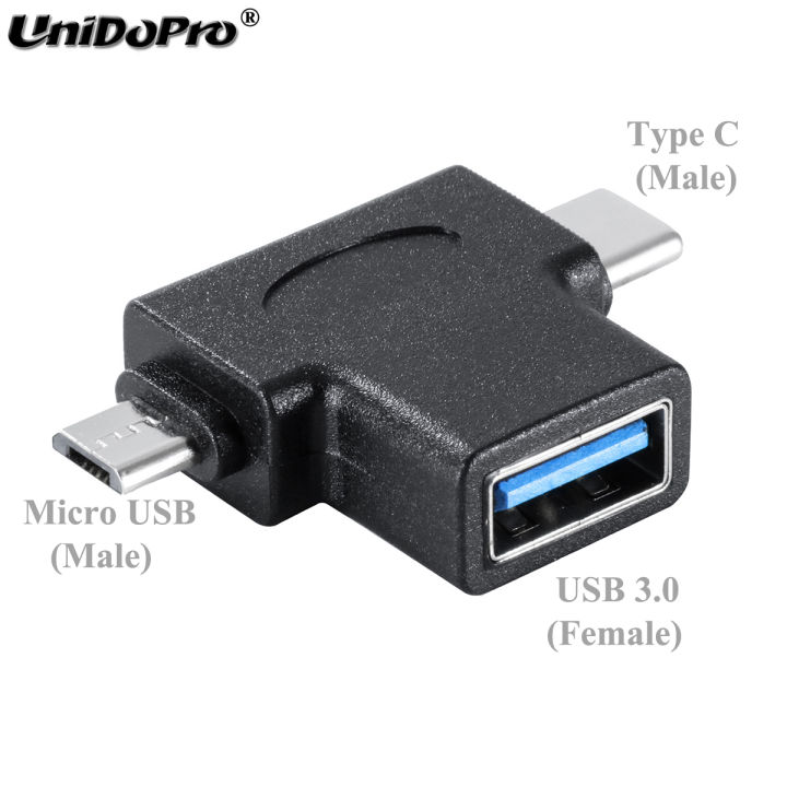 UNIDOPRO USB 3.0 OTG Cable Adapter Micro USB Type C 2in1 Converter for Macbook Pro 2017, ChromeBook, Galaxy Tab S3 9.7 T820 T825