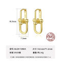PAG MAG Creative U-Shaped Earrings S925 Silver Ear Buckle French Design Metallic Ins Wind Earrings Female Wholesale.