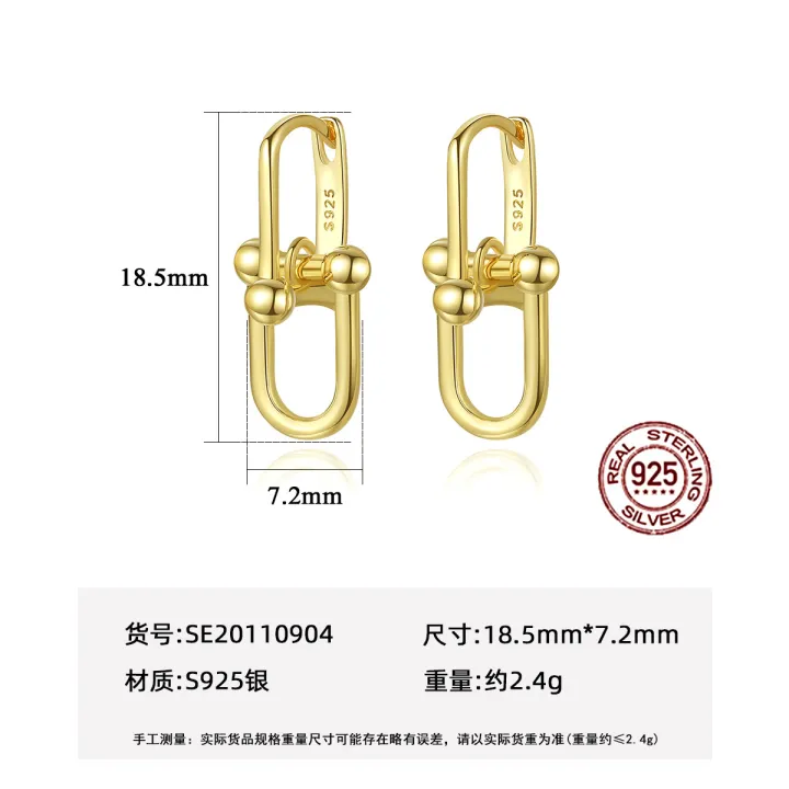 PAG%20MAG%20Creative%20U-Shaped%20Earrings%20S925%20Silver%20Ear%20Buckle%20French%20Design%20Metallic%20Ins%20Wind%20Earrings%20Female%20Wholesale%20-%20Image%205