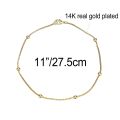 Gold Color Satellite Link Chain Beaded Anklet, 9 10 11 inches Box Chain Ankle Bracelet for Women Men Waterproof. 