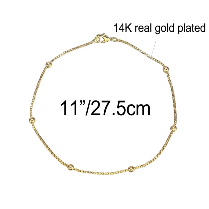 Gold%20Color%20Satellite%20Link%20Chain%20Beaded%20Anklet,%209%2010%2011%20inches%20Box%20Chain%20Ankle%20Bracelet%20for%20Women%20Men%20Waterproof%20-%20Image%205