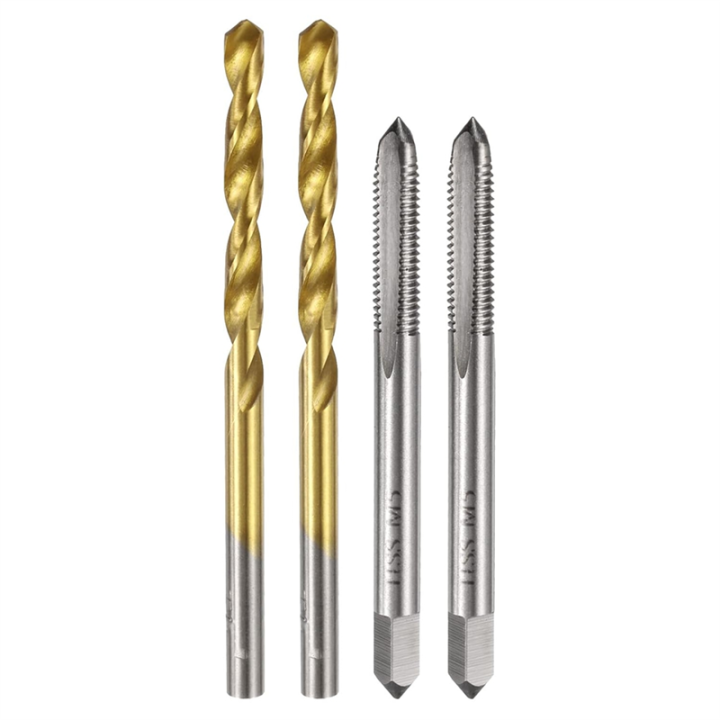 Drill Bit Set,M5 X 0.8 Straight Flute Thread Taps and 4.2mm Twist Drill Bits Titanium Coated, HSS6542 Threading Tools
