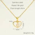 Cross-border 26 English letters love inlaid shell necklace female European and American temperament versatile stainless steel letter pendant.