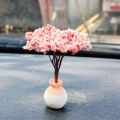 New Car Mini Tree Decorations Center Console Car Mounted Green Plant Accessories Simulated Flower Decoration Cute Gift For Girls.