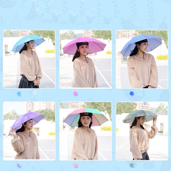 Portable%20Umbrella%20Hat%20Head%20Wearing%20Sunshade%20Rain%20Gear%20Outdoor%20Folding%20Umbrella%20Fishing%20Camping%20Beach%20Head%20Hats%20Windproof%20New%20-%20Image%204