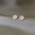 Round cake Haoshi gold summer new niche design fashion generous simple women's stud earrings earrings jewelry.