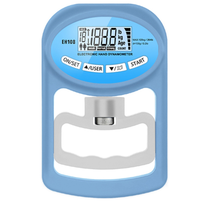 Grip Strength Tester 265Lbs / 120Kg Digital Hand Dynamometer, Blue