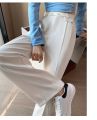 HappyLisa Spring Autumn Ladies Women Long Suit Pants Wide Leg High Waist Floor-Length Loose Pant Female Casual Chic Trousers P06. 