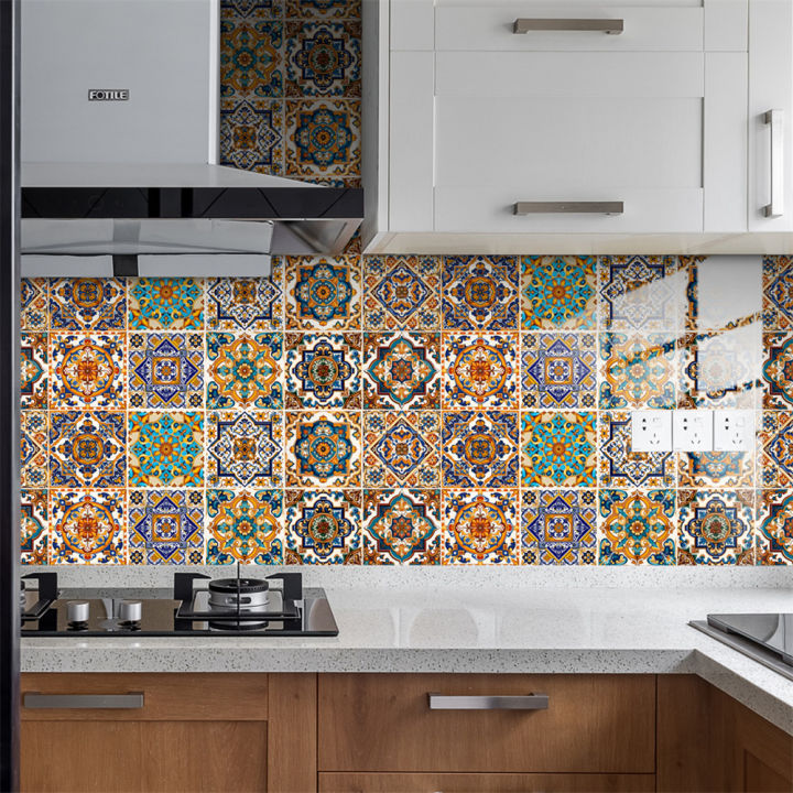 Qiunery%2010pcs%20Tile%20Sticker,%20Bathroom%20Kitchen%20Peel%20And%20Stick%20Backsplash%20Tile%20Decals%20Retro%20Pattern%20Waterproof%20Removable%20Self-Adhesive%20Square%20Wall%20Decals%20For%20Home%20Decor%20-%20Image%208