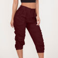 Womens Summer Cropped Pants Women Cargo Pants Cropped Trousers Harem Jogging Beam Foot Fitness Pocket Loose Short Pants Pantalon. 