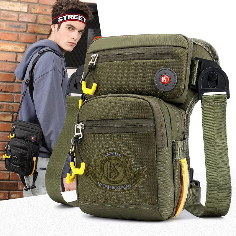 Xieben Vintage Taille Sac en Cuir Drop Leg Sac pour Hommes Femmes Bum Sac Multi-Usage Militaire Tactique Moto Vélo Vélo Vélo Randonnée Sports Camping Équitation Café