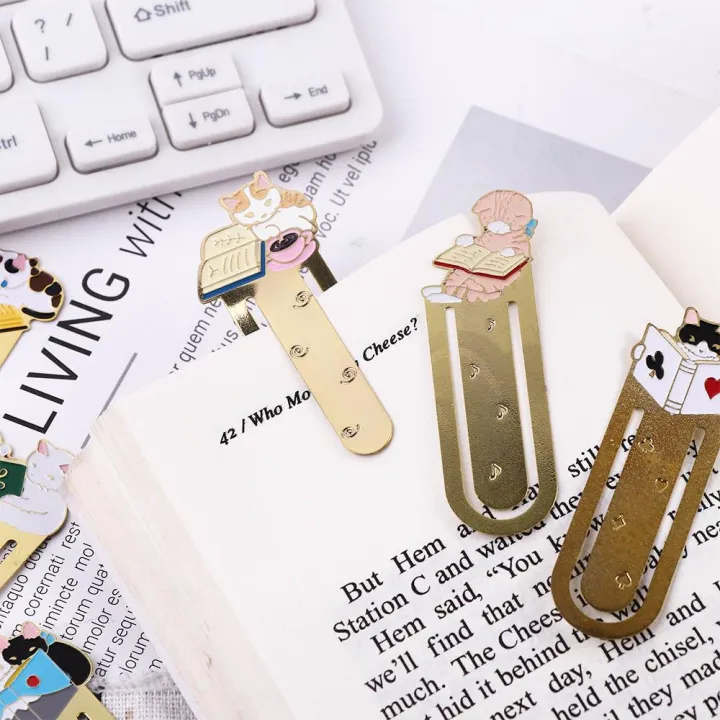 Cute%20Stationery%20Cartoon%20Reading%20Paper%20Cilp%20Japanese%20Metal%20Bookmark%20Kittens%20Book%20Mark%20Bookmark%20Cat%20Bookmark%20-%20Image%205