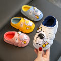 Children's cotton slippers boys, winter girls, children, infants, toddlers, indoor home, baby, non-slip wool bag heel cotton shoes winter. 