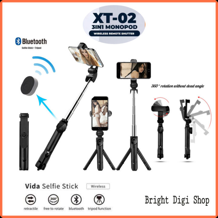 Stand XT-02 Selfie Stick and Bluetooth Mobile TRIPED - Emphasizing Value - Simple to Use