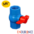3/4" PVC Thread Ball Valve Blue Red Colour Use in Water Line.
