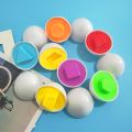 6 Pcs Montesori Infant Educational Toys Toy Recognize Color Shape Matching Egg Fight Inserted Wooden Toys Kids Toys Puzzle. 