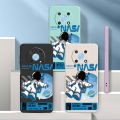 HUAWEI Nova 8i 7i 7 SE 3i 3e 4e 4 Huawei Nova Y90 Y70 Y71 Y61 Y70 Plus Smile Astronaut Square Phone Case Liquid Silicon Soft Casing nasa Cover. 
