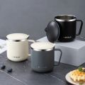 304 Stainless Steel Coffee Mugs Portable Cups Heat Insulation Anti-fall Thermos Mug Home with Cover and Handle Mug Water Bottle. 