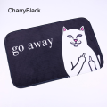 Cartoon Animal Cat Go Away Printing Doormat Flannel Home Decoration Non Slip Floor Mat Cat Door Mat Carpets.