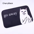 Cartoon Animal Cat Go Away Printing Doormat Flannel Home Decoration Non Slip Floor Mat Cat Door Mat Carpets. 