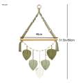 Leaves Macrame Wall Hanging Tapestry Chic Boho Wall Decor Wooden Floating Shelf for Indoor Apartment. 