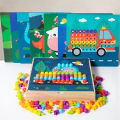 GC Creative Mosaic Puzzle Kid Toy Mushroom Nails Pegboard 3D Jigsaw Toys Puzzle Game Early Learning Educational Toys For Boys Girls.