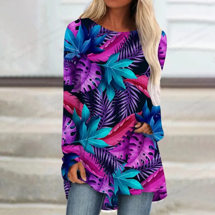 Women's%20T-shirt%20Coconut%20Tree%20T%20shirt%20Women%20Fashion%20T-shirt%20Beach%20Tshirt%20Hawaii%20T%20Shirt%20Long%20Sleeve%20Tshirt%20Ladies%20Tops%20Tees%20Tunic%20-%20Image%205