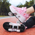 NEW children's sports roller skates deformation shoes 4 four-wheeled roller skates adult runaway shoes student deformation wheel.