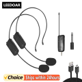 2.4G Head-mounted Wireless Lavalier Microphone Set Transmitter with Receiver for Amplifier Voice Speaker Teaching Tour Guide.