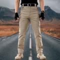 Men's Tactical Pants Multicket Elastic Waist  Trousers Male Casual Autumn Spring Cargo Pants For Men Slim Fit. 