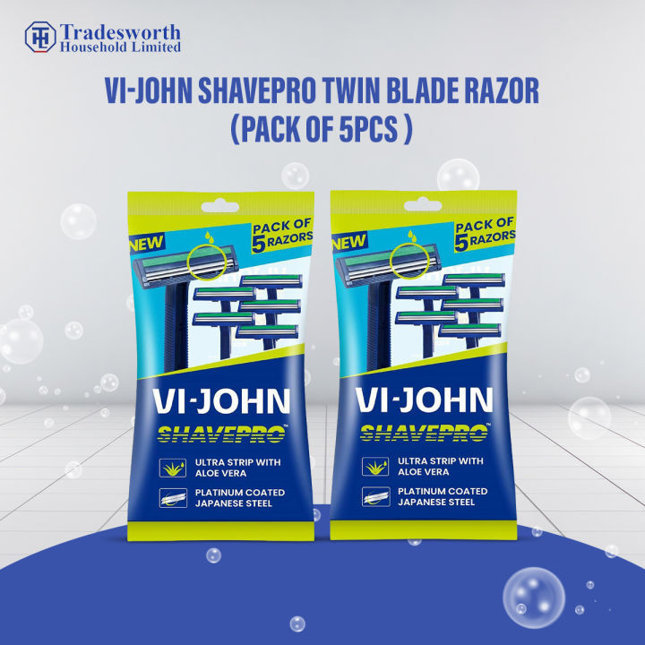 VI-John Shavepro Twin Blade Razor (Pack of 5pcs )