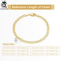 ORSA JEWELS 925 Sterling Silver 3mm Cuban Link Curb Chain Bracelet 18K Gold Italian Cuban Bracelet Jewelry for Men Women SB123. 