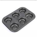 6 Cups Carbon Steel Mini Muffin Bun Pan Non-Stick Cupcake Baking Bakeware Mould Tray Cake Mold (Black). 